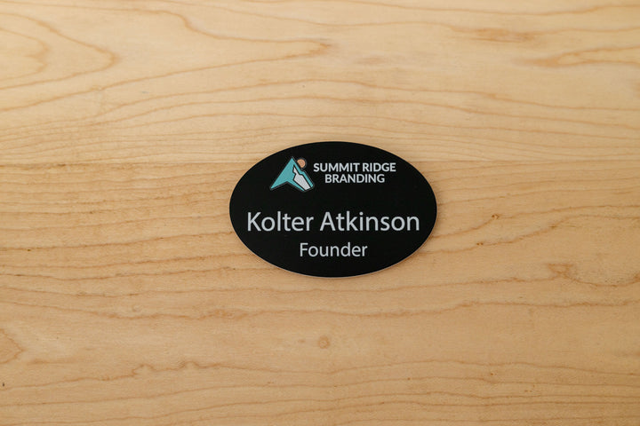 Premium Oval Name Tags – Personalized & Durable