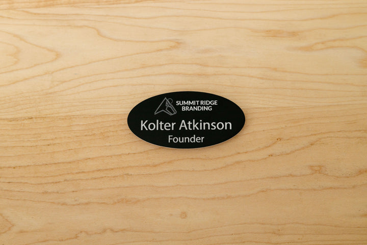 Premium Oval Name Tags – Personalized & Durable