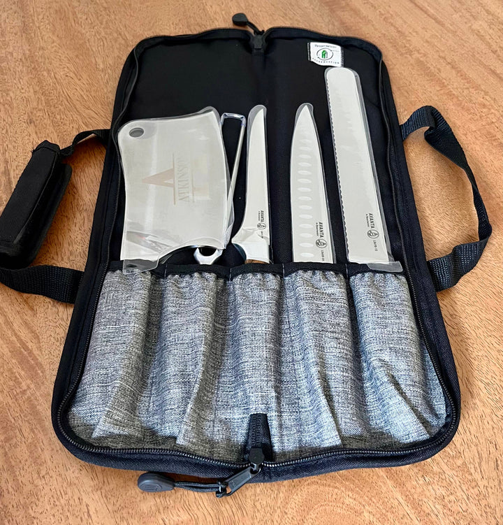 Personalized Avanta 6-Piece Pro BBQ Knife Set with Bag – German Steel with Pakkawood Handles