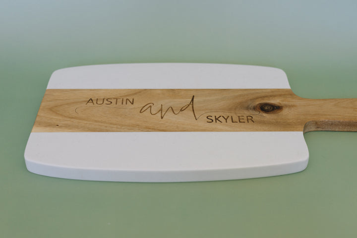 Marble & Acacia Paddle Board – Personalized