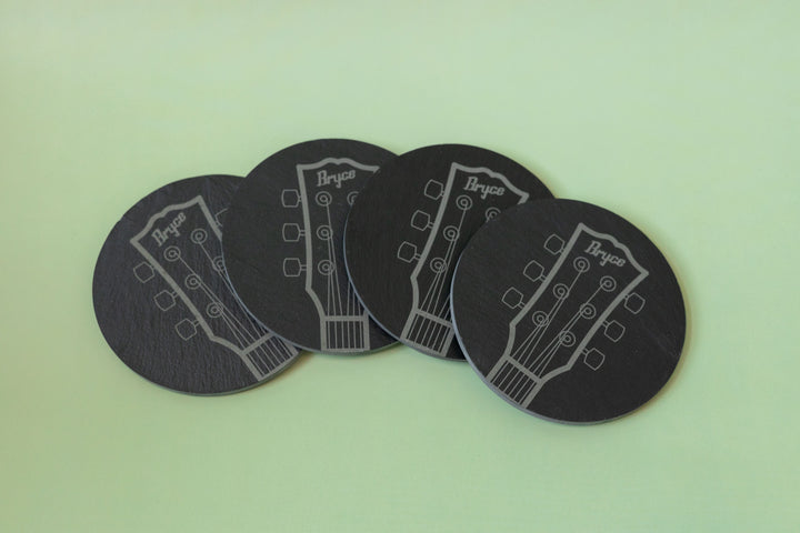 Personalized Circle Slate Coasters