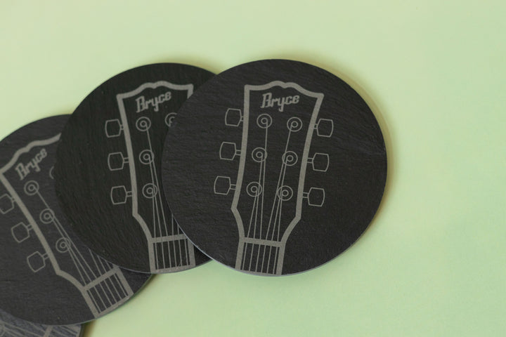 Personalized Circle Slate Coasters