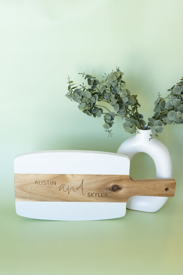 Marble & Acacia Paddle Board – Personalized