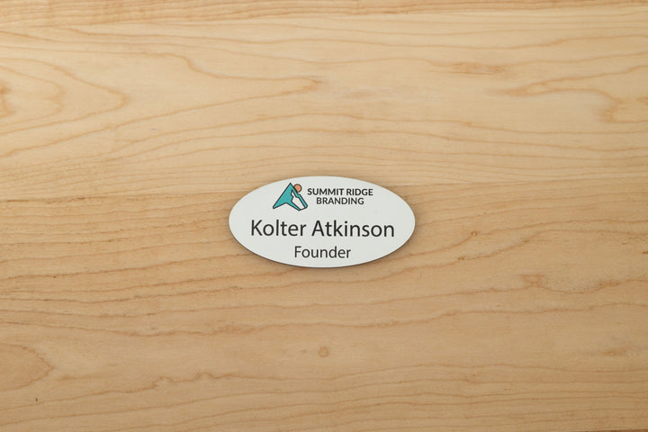 Premium Oval Name Tags – Personalized & Durable