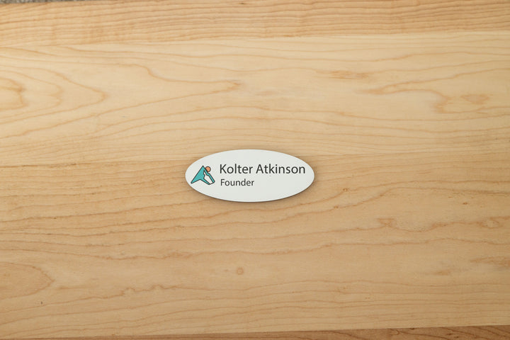 Premium Oval Name Tags – Personalized & Durable