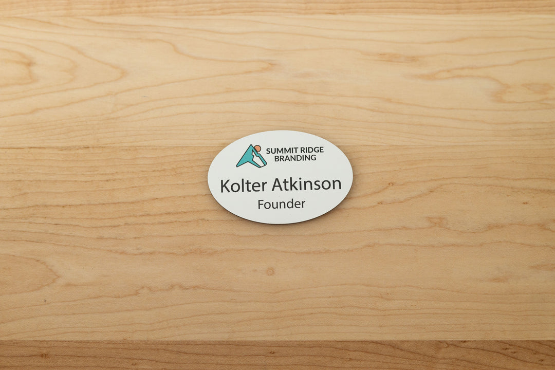 Premium Oval Name Tags – Personalized & Durable