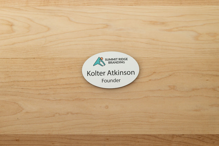 Premium Oval Name Tags – Personalized & Durable