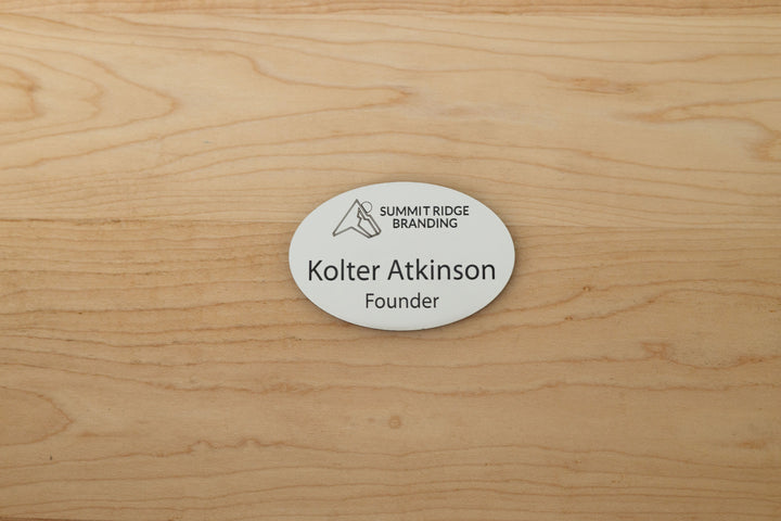 Premium Oval Name Tags – Personalized & Durable