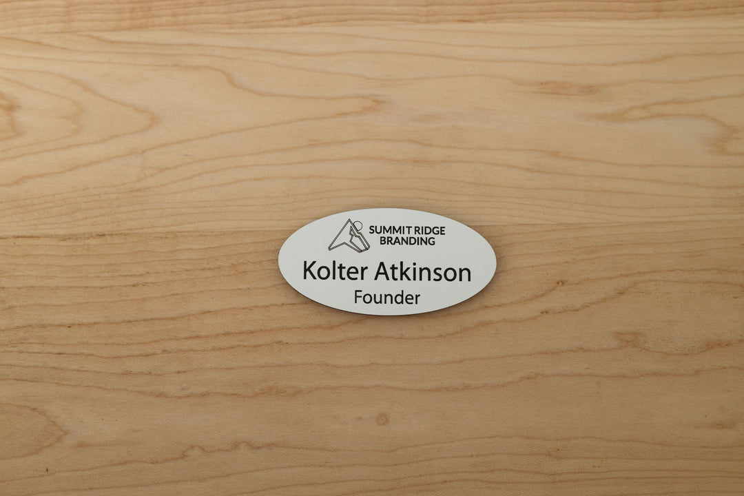 Premium Oval Name Tags – Personalized & Durable
