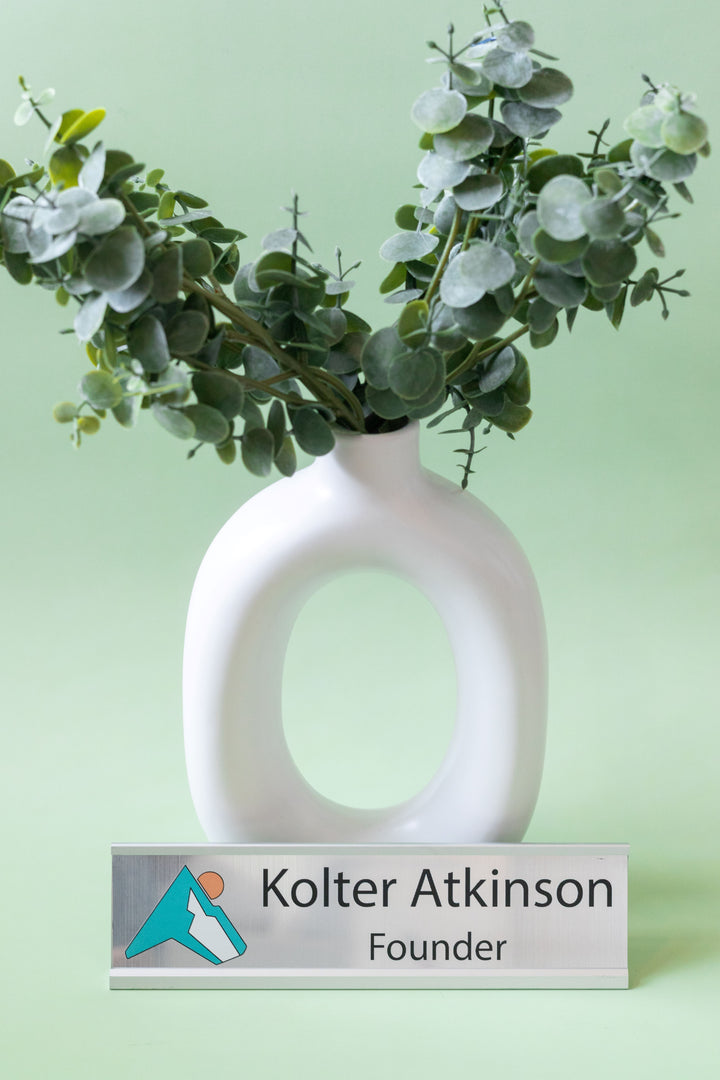 Custom Desk Name Plate – 2x8" with Optional Holder