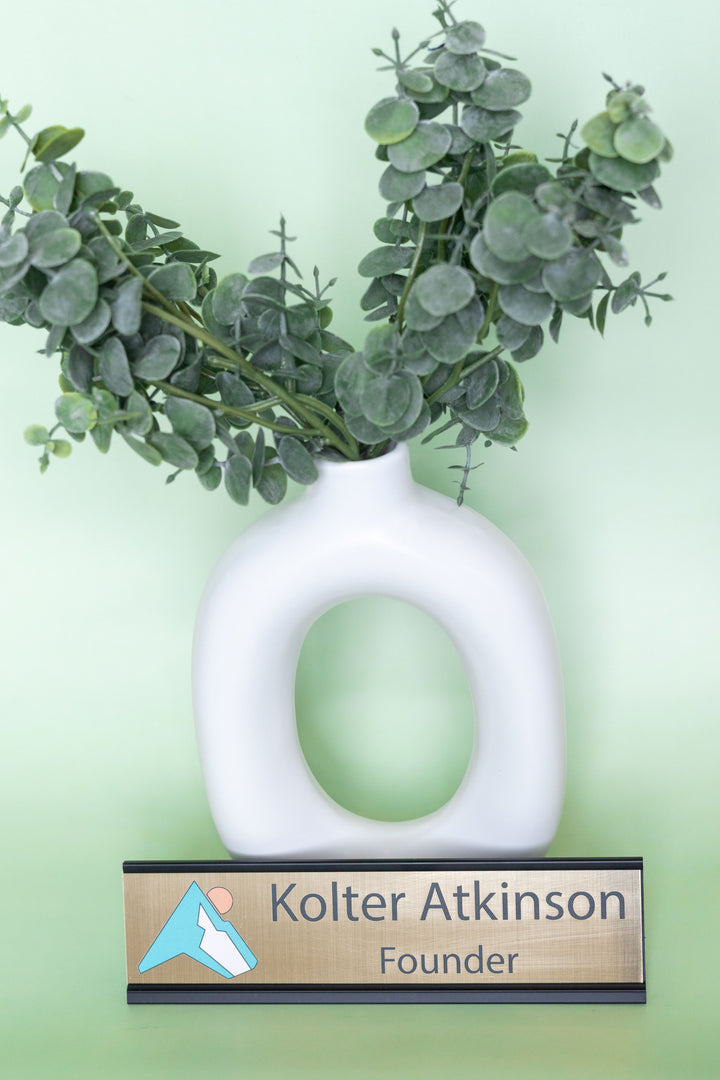 Custom Desk Name Plate – 2x8" with Optional Holder