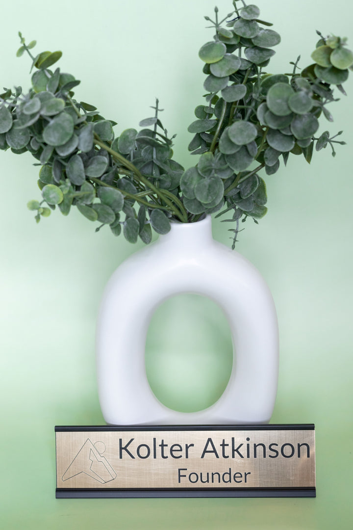 Custom Desk Name Plate – 2x8" with Optional Holder