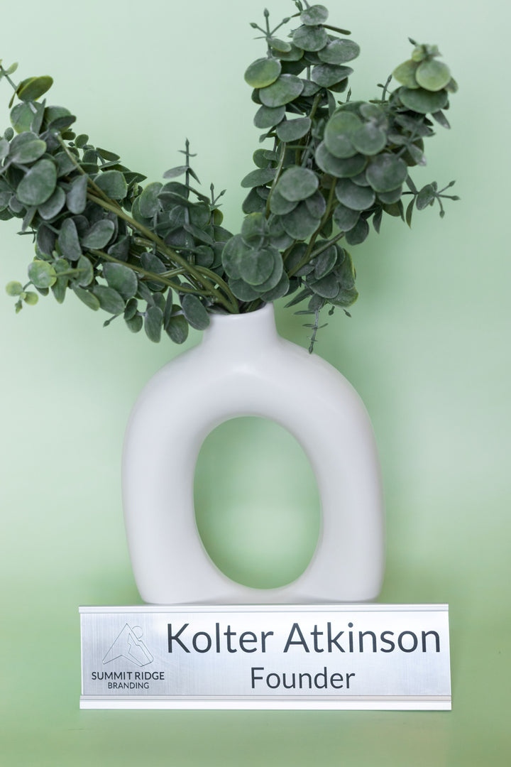 Custom Desk Name Plate – 2x8" with Optional Holder