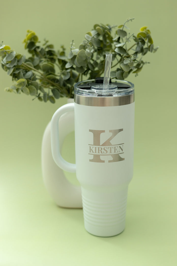 40 oz Custom Engraved Tumbler with Straw – Stainless Steel, Multiple Colors