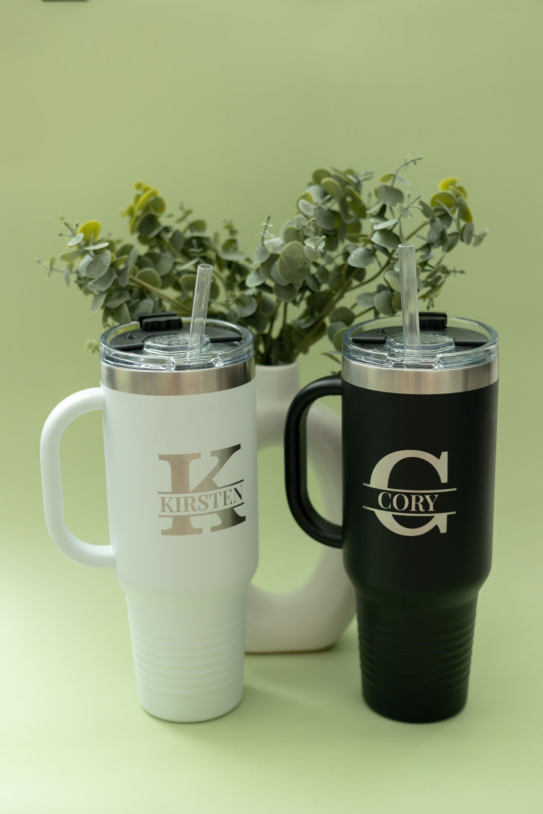 40 oz Custom Engraved Tumbler with Straw – Stainless Steel, Multiple Colors