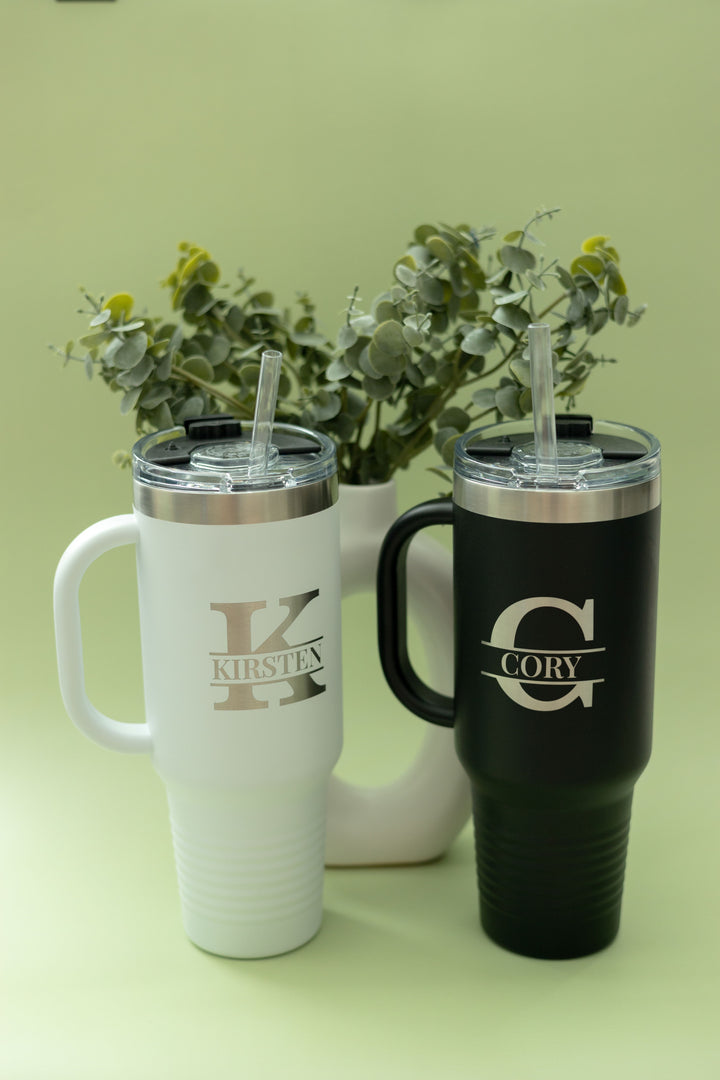 40 oz Custom Engraved Tumbler with Straw – Stainless Steel, Multiple Colors